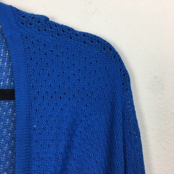 Nue Options Woman Fringe Cardigan Sweater Size 1X Cobalt Blue Knit - Picture 4 of 11